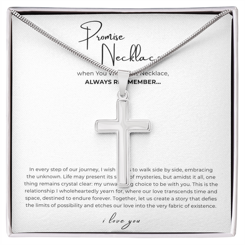 Promise Cross Necklace with Snake Chain