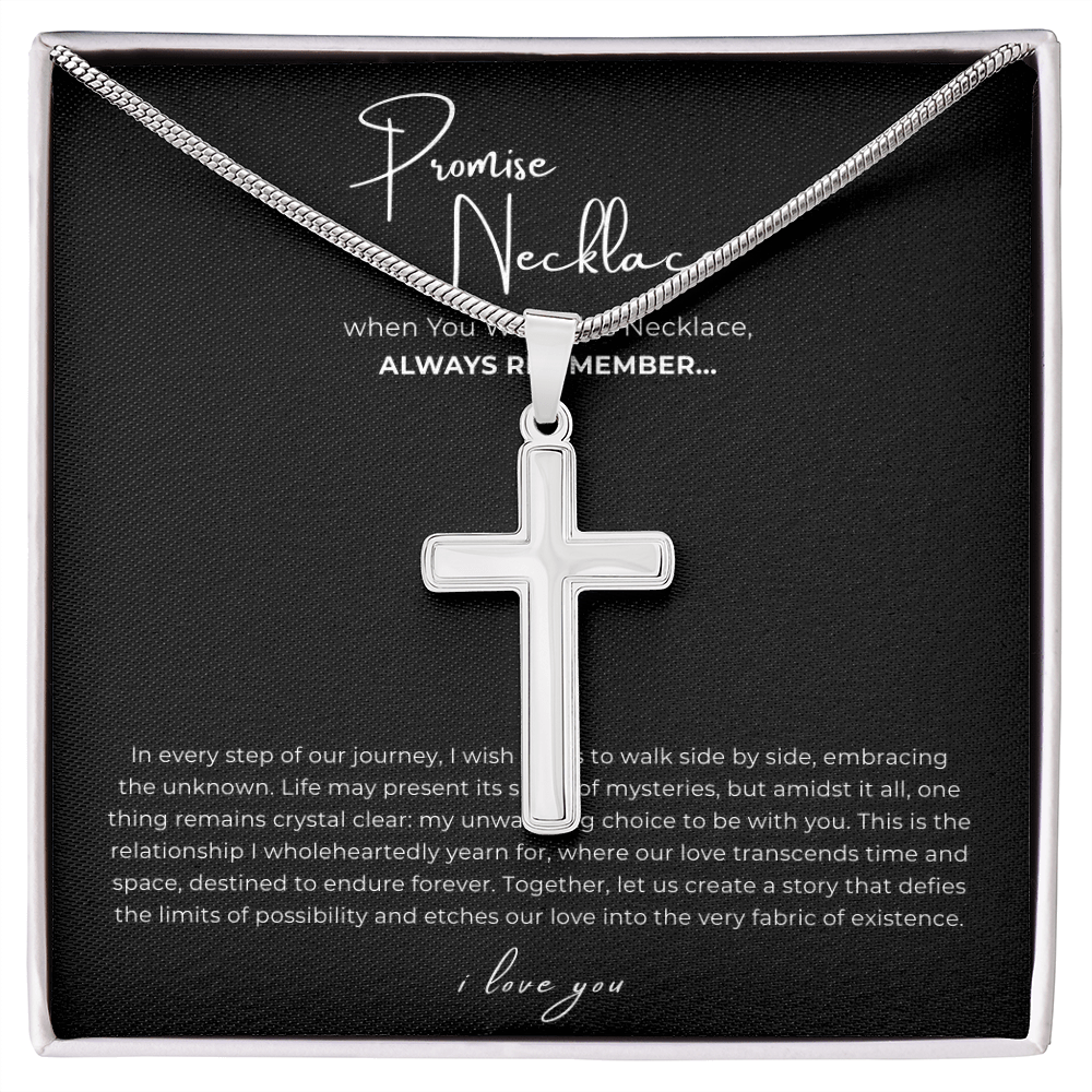 Promise Cross Necklace with Snake Chain