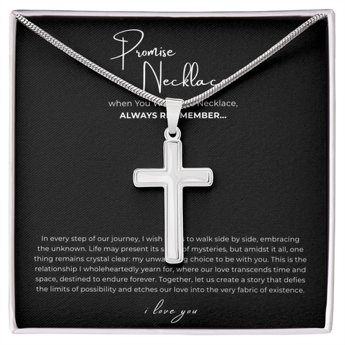 Promise Cross Necklace with Snake Chain