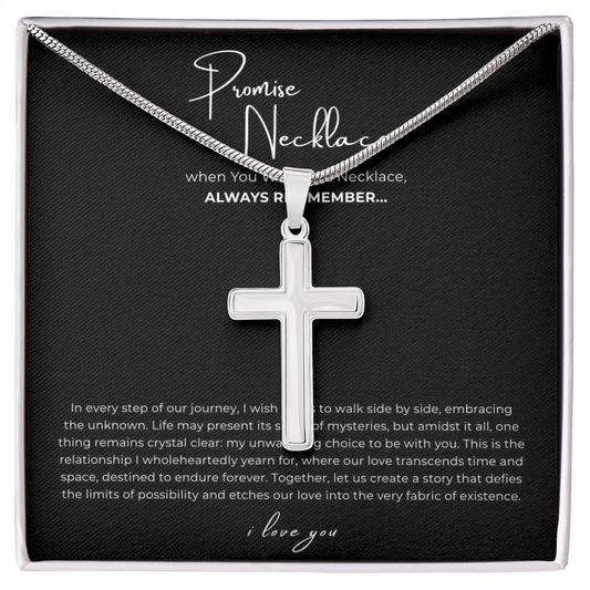Promise Cross Necklace with Snake Chain