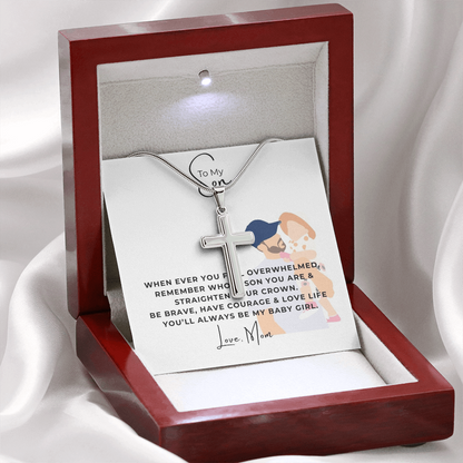 To My Son Artisan Cross Necklace with Snake Chain