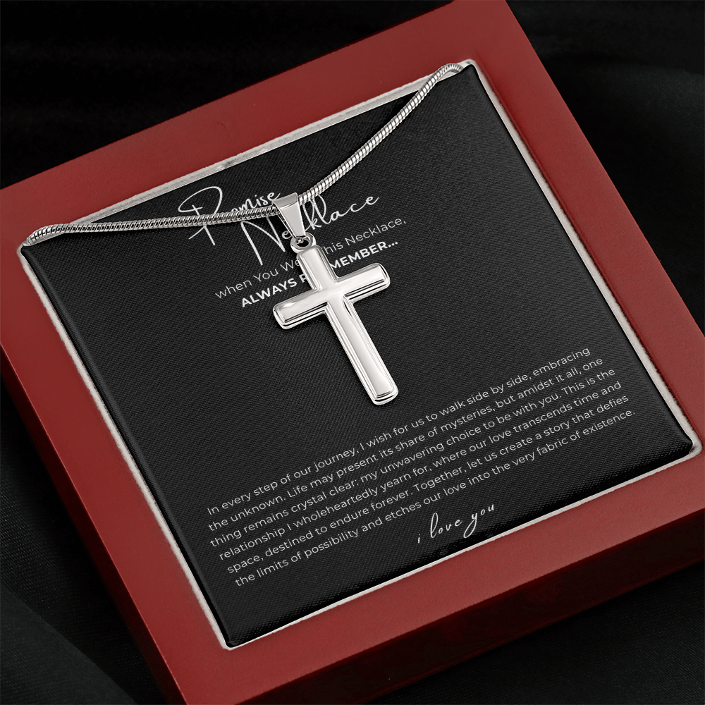 Promise Cross Necklace with Snake Chain