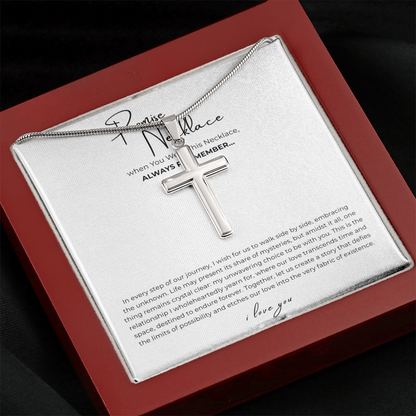 Promise Cross Necklace with Snake Chain