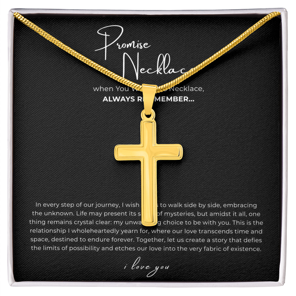 Promise Cross Necklace with Snake Chain