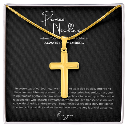 Promise Cross Necklace with Snake Chain