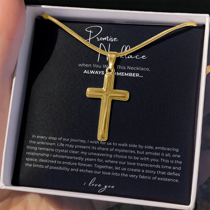 Promise Cross Necklace with Snake Chain