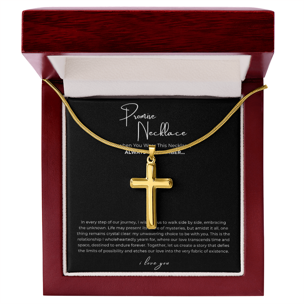 Promise Cross Necklace with Snake Chain