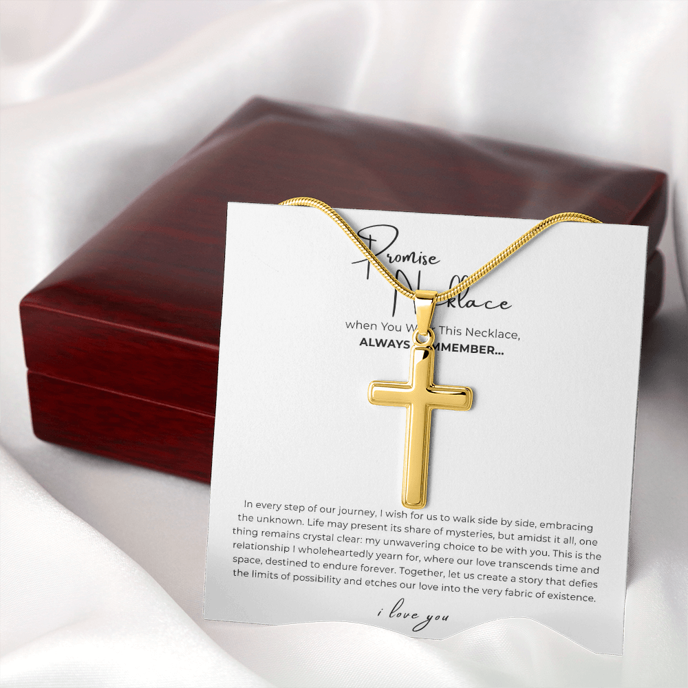 Promise Cross Necklace with Snake Chain
