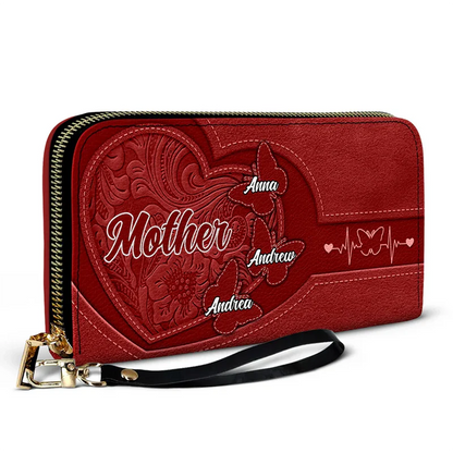 Personalized Grandma's Little Sweethearts Leather Long Wallet