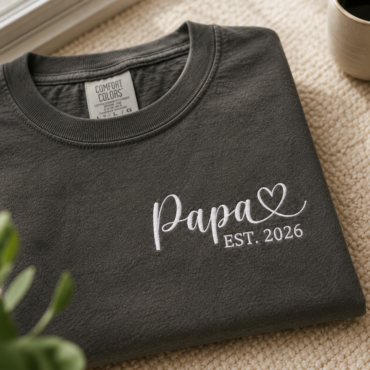 Embroidered Custom Dad Shirt, Personalized Dad Est 2026 Tee, Minimalist Dad Shirt, Gift for Husband, New Dad Gift