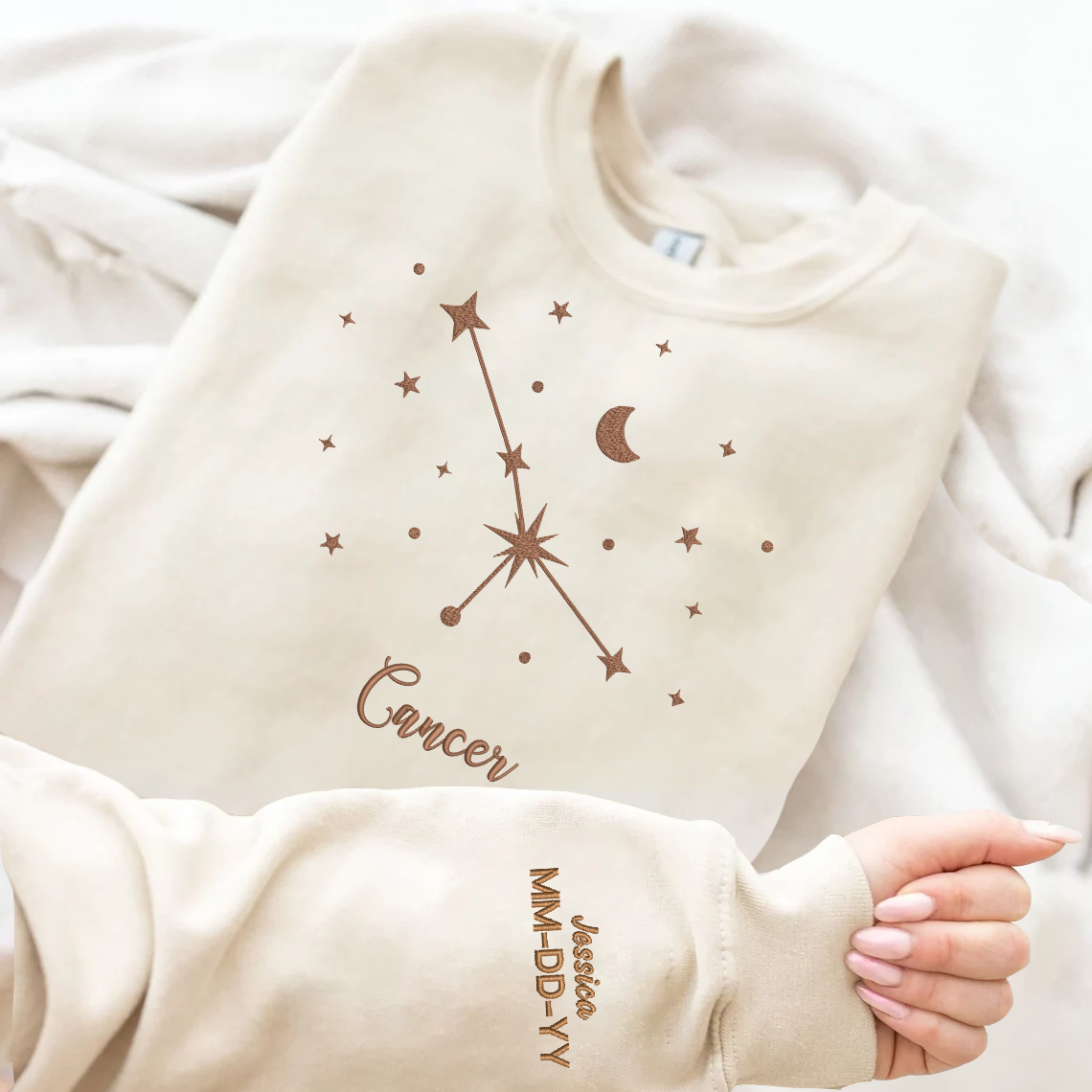 Personalized Embroidered Zodiac Hoodie Sweatshirt T-Shirt