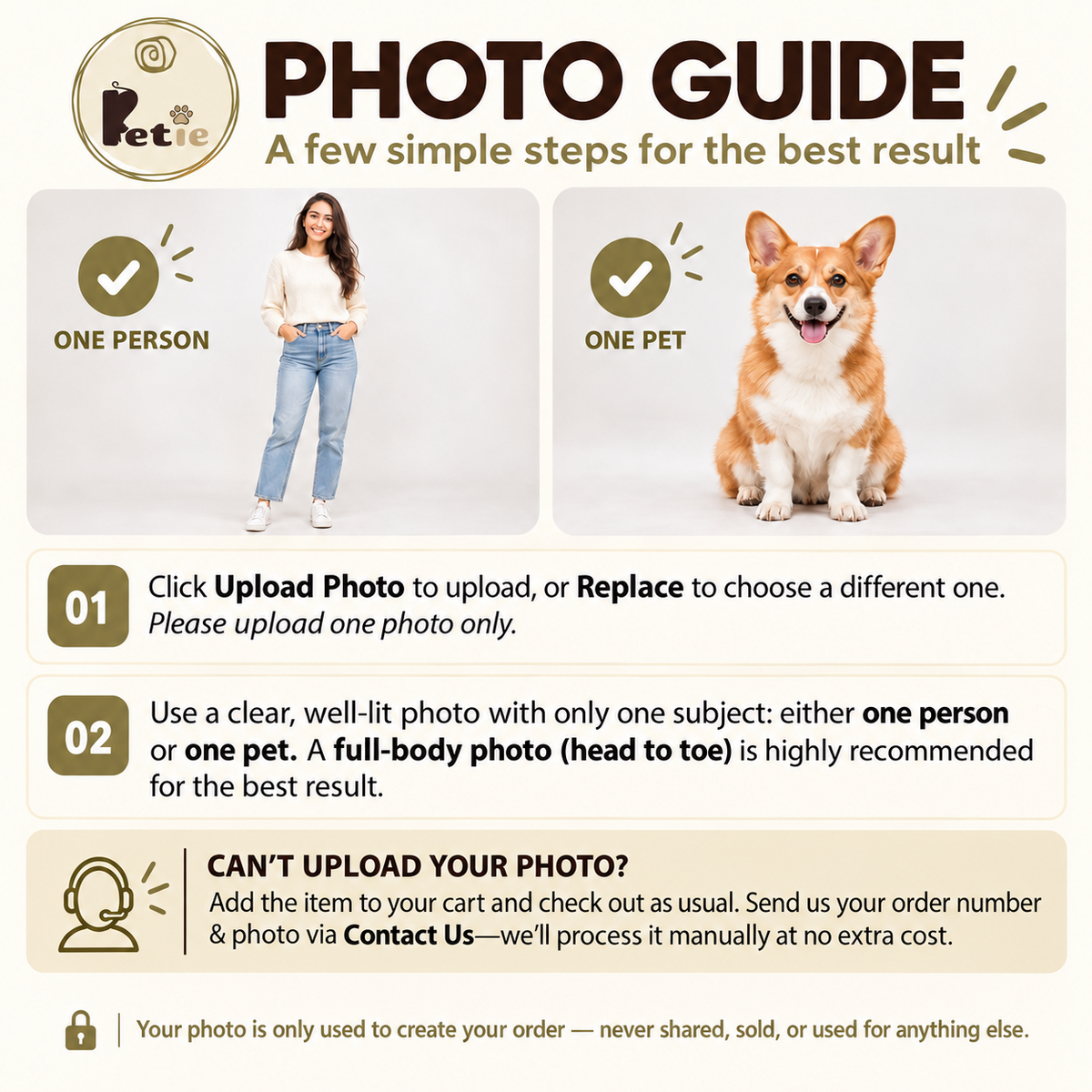 Personalized Pet Plush Doll – Custom Photo Poseable Dog & Cat Stuffed Toy