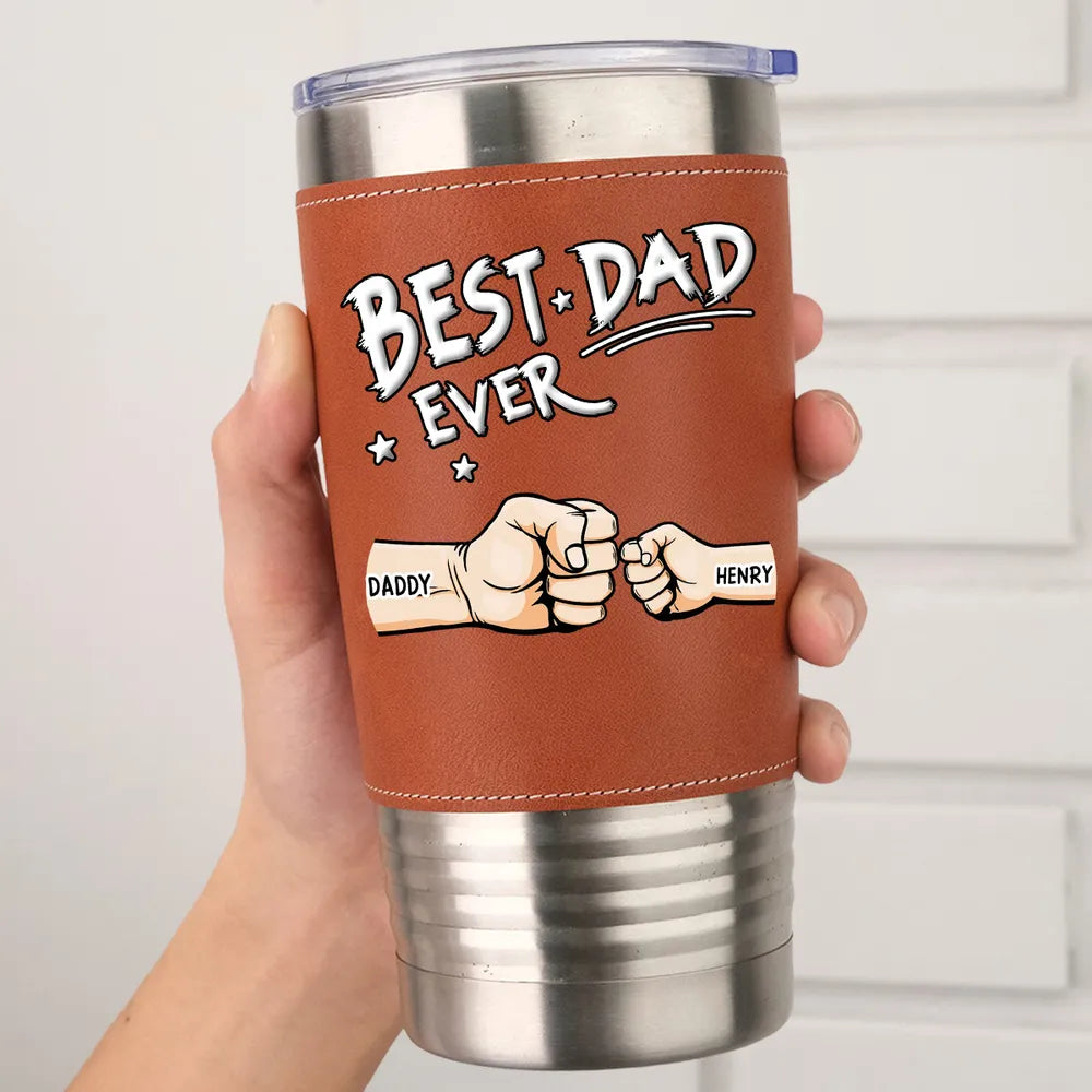 Personalized Custom Best DAD Leather Tumbler