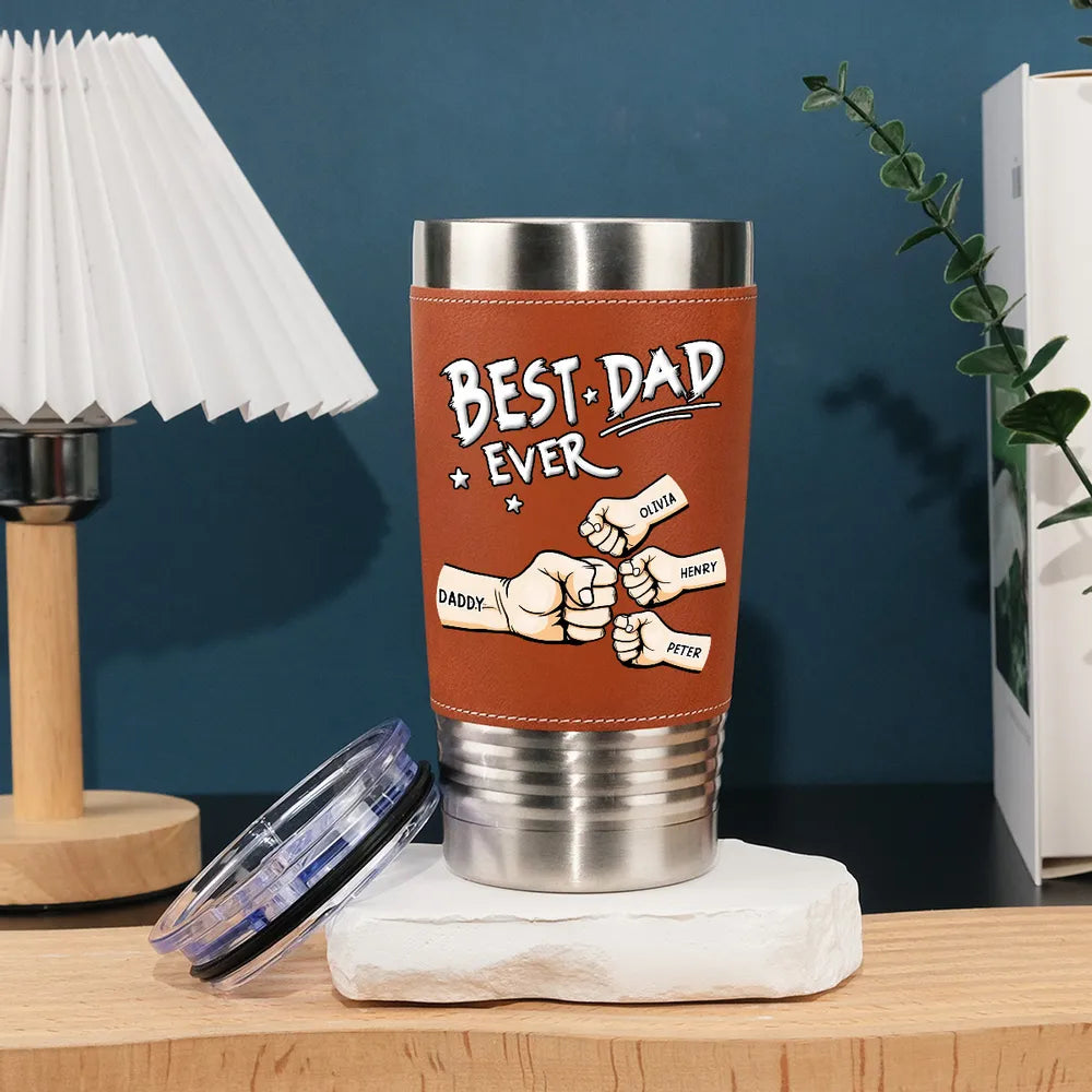 Personalized Custom Best DAD Leather Tumbler