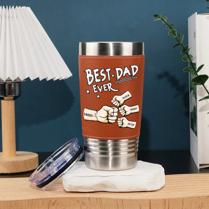 Personalized Custom Best DAD Leather Tumbler