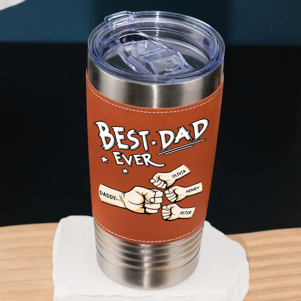 Personalized Custom Best DAD Leather Tumbler