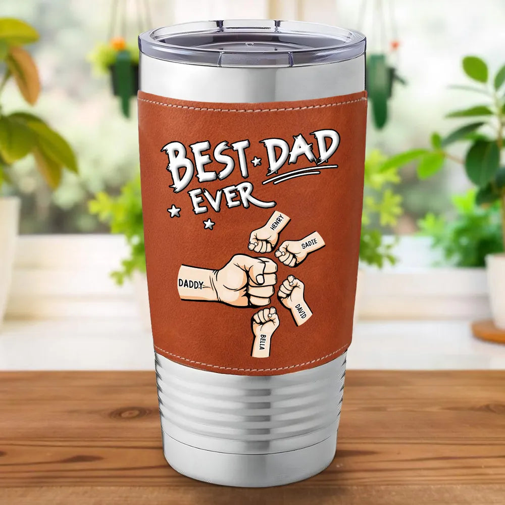 Personalized Custom Best DAD Leather Tumbler