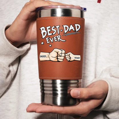 Personalized Custom Best DAD Leather Tumbler