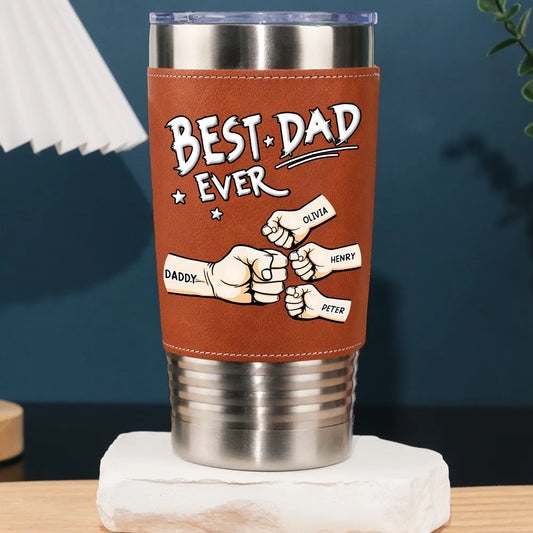 Personalized Custom Best DAD Leather Tumbler
