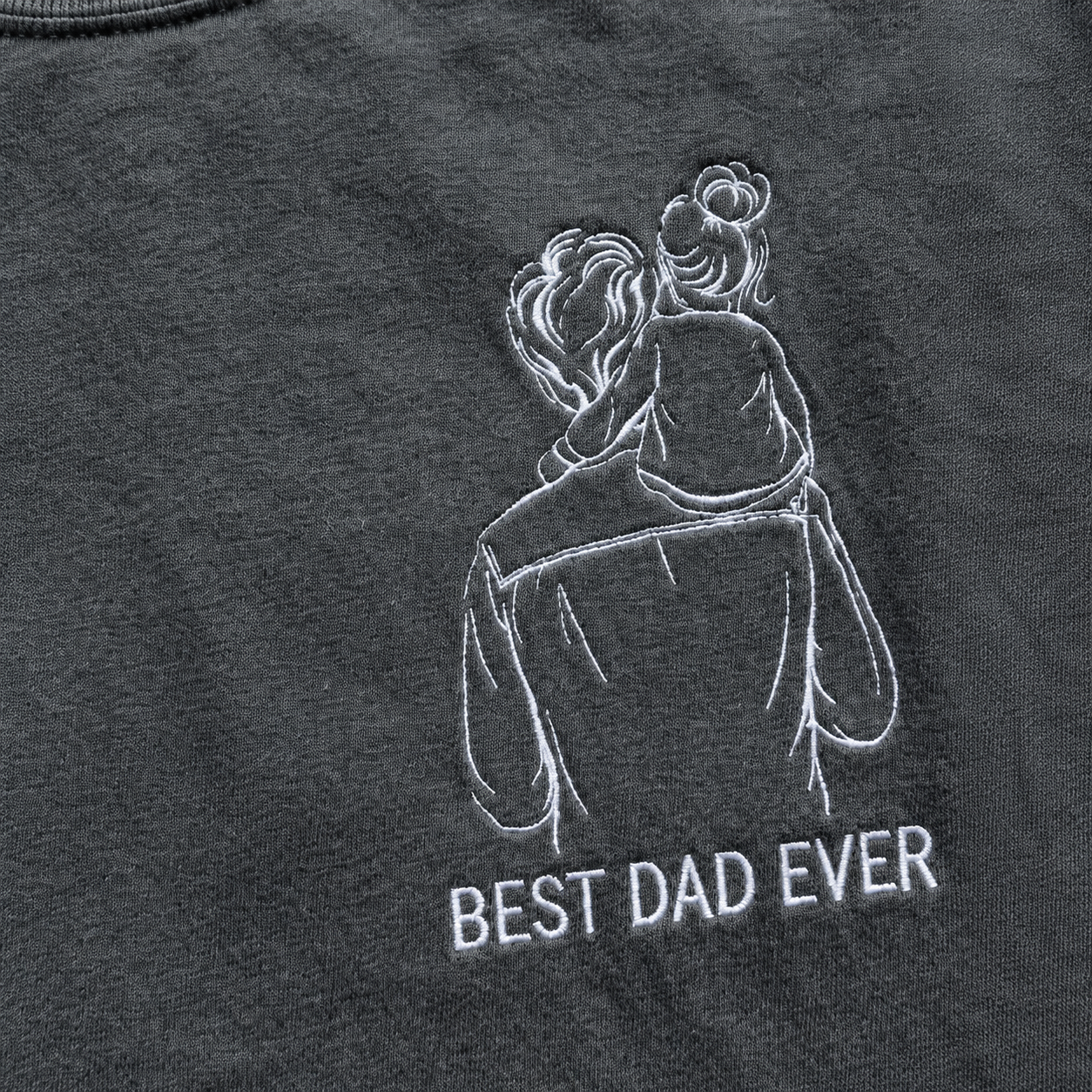 Embroidered Custom Papa Shirt, Custom Best Dad Ever Tee, Personalized Dad Portrait Shirt, New Dad Gift