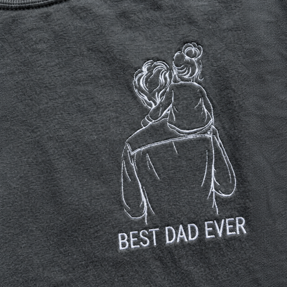 Embroidered Custom Papa Shirt, Custom Best Dad Ever Tee, Personalized Dad Portrait Shirt, New Dad Gift