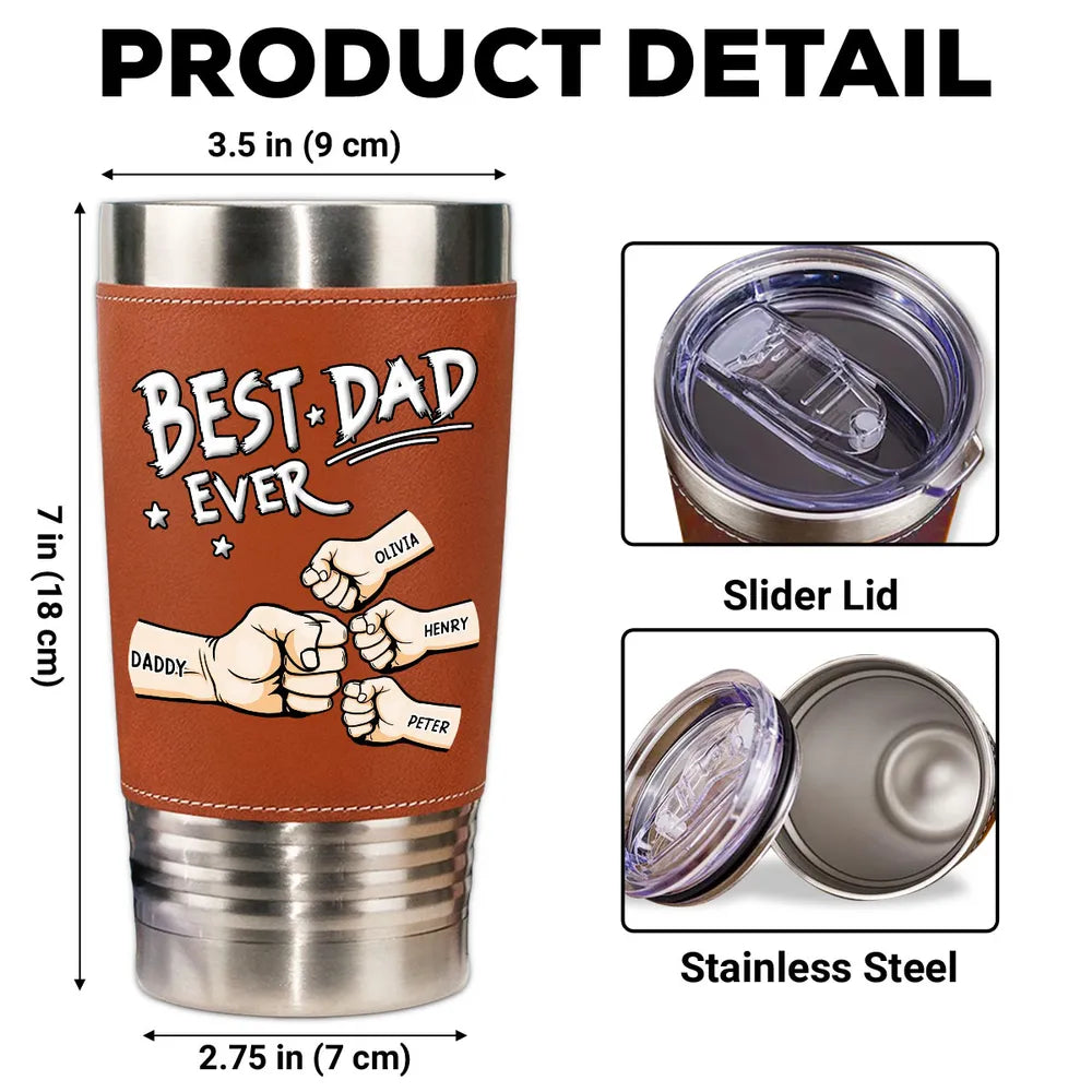 Personalized Custom Best DAD Leather Tumbler