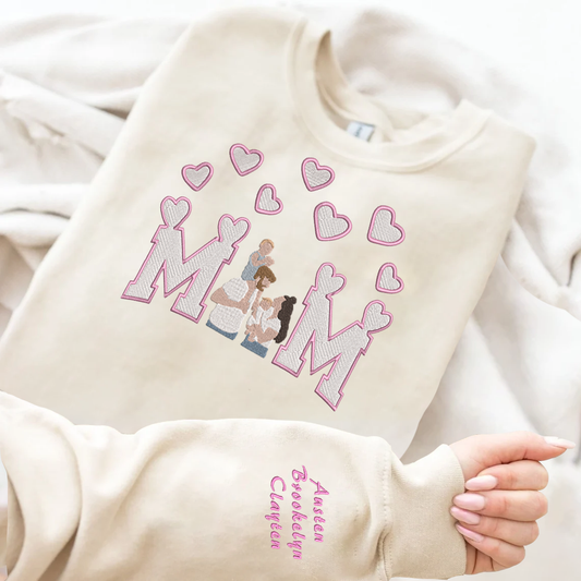 Mother's Day Personalized Embroidered Family Photo Hoodie Sweatshirt T-Shirt
