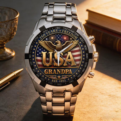 Personalized 250th Independence Day for Grandpa Watch