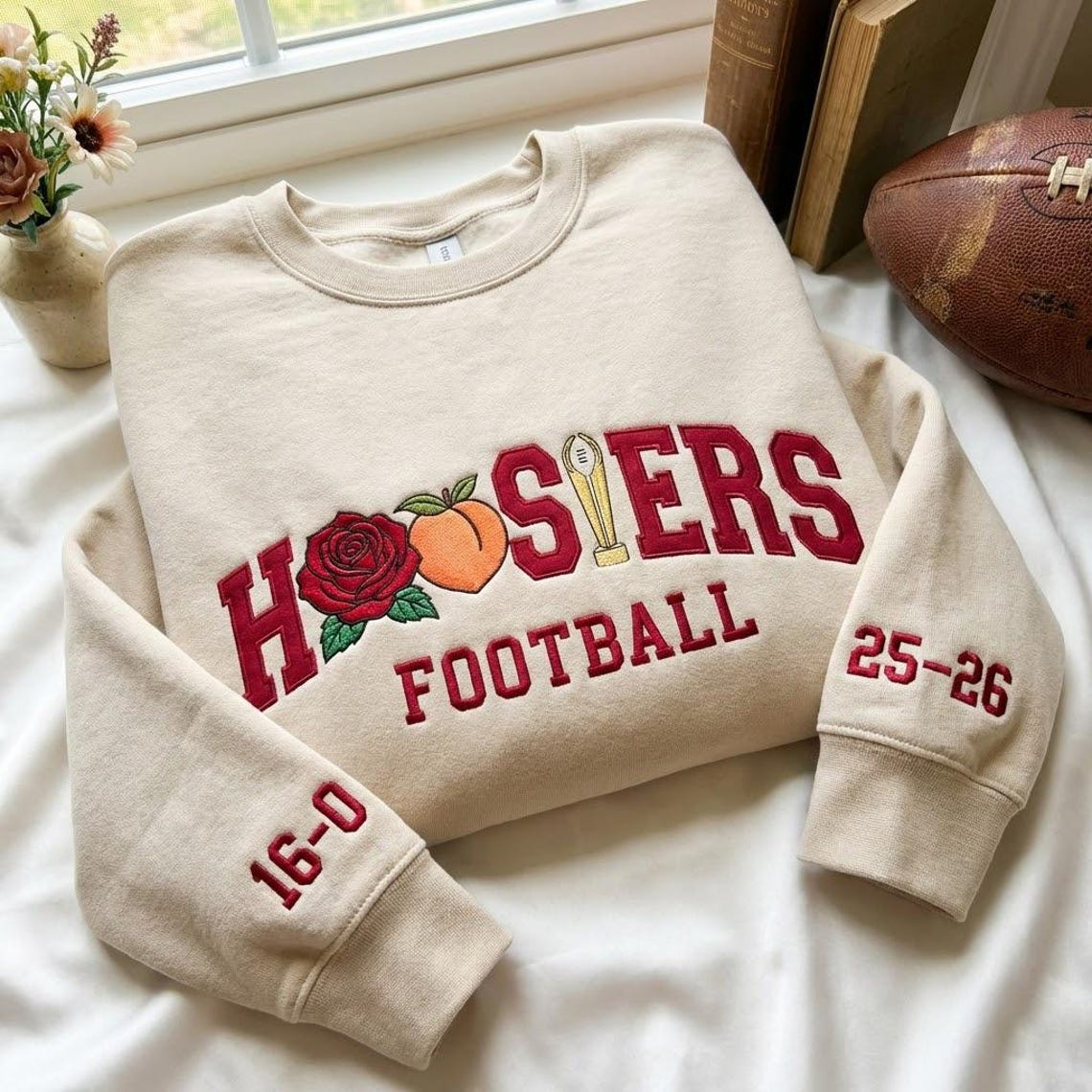 Embroidered Hoosiers Champs 25/26 Quarter-Zip Sweatshirt, Hoodie Sweatshirt T-Shirt