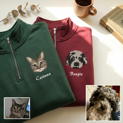 Personalized Embroidered Pet Photo Hoodie Sweatshirt T-Shirt