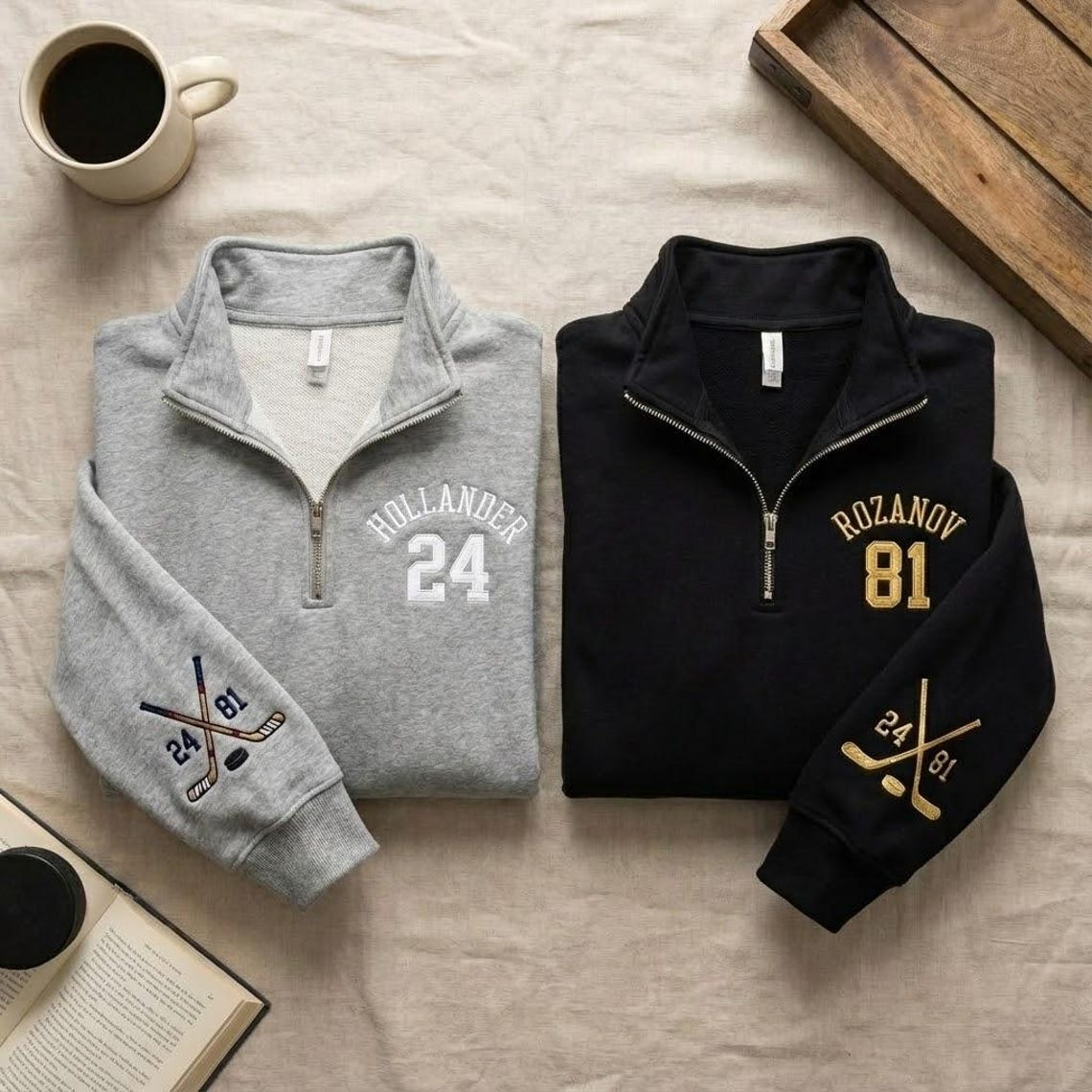 Valentine Personalized Embroidered Hockey Hoodie Sweatshirt T-Shirt