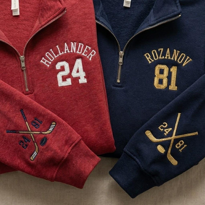 Valentine Personalized Embroidered Hockey Hoodie Sweatshirt T-Shirt