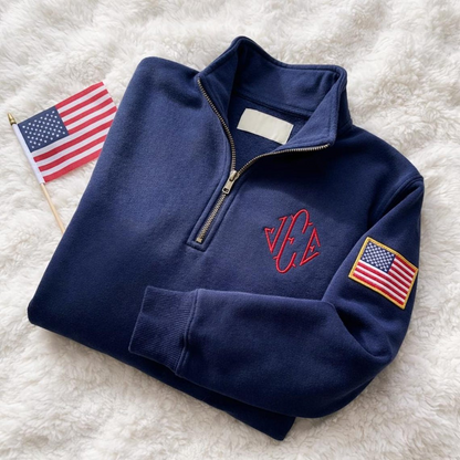 Embroidered J.E.E. Quarter-Zip Sweatshirt, Hoodie Sweatshirt T-Shirt