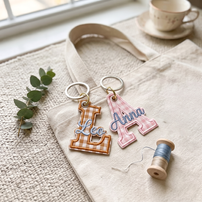Embroidered Custom Varsity Letter Keychain