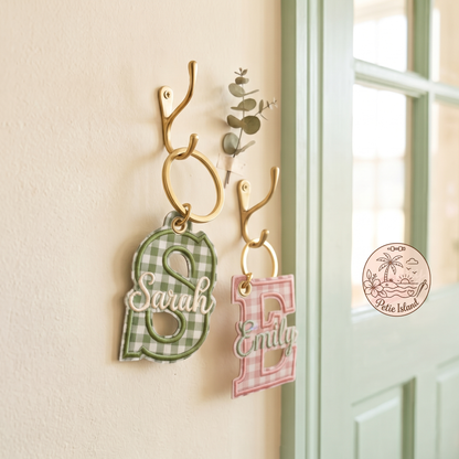 Embroidered Custom Varsity Letter Keychain