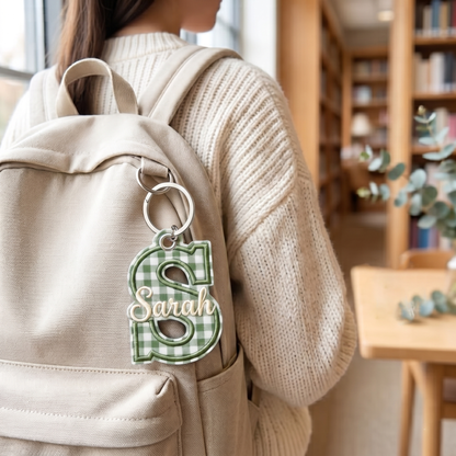 Embroidered Custom Varsity Letter Keychain