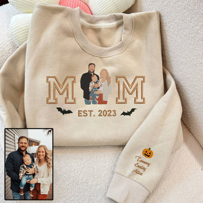 Halloween Personalized Embroidered Custom Family Photo Hoodie Sweatshirt T-Shirt