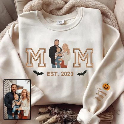 Halloween Personalized Embroidered Custom Family Photo Hoodie Sweatshirt T-Shirt
