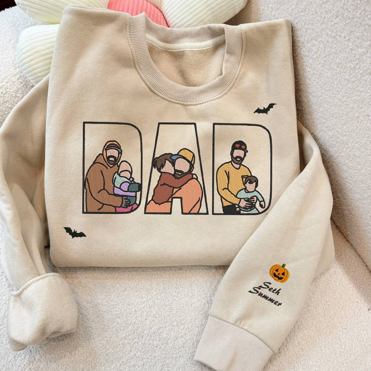 Halloween Personalized Embroidered Custom Family Photo Hoodie Sweatshirt T-Shirt