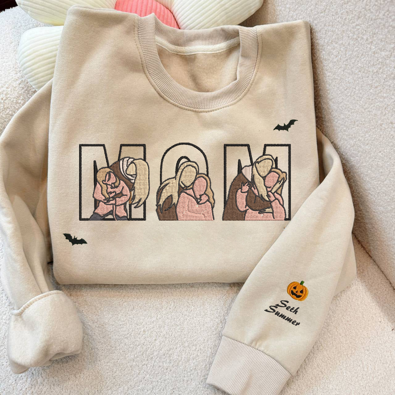 Halloween Personalized Embroidered Custom Family Photo Hoodie Sweatshirt T-Shirt