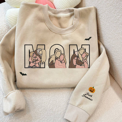 Halloween Personalized Embroidered Custom Family Photo Hoodie Sweatshirt T-Shirt