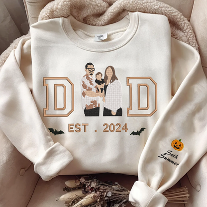 Halloween Personalized Embroidered Custom Family Photo Hoodie Sweatshirt T-Shirt