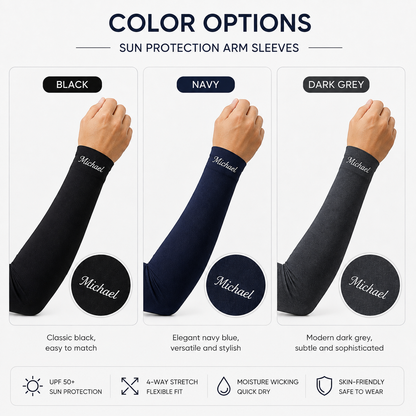 Personalized Embroidered Sun Protection Arm Sleeves