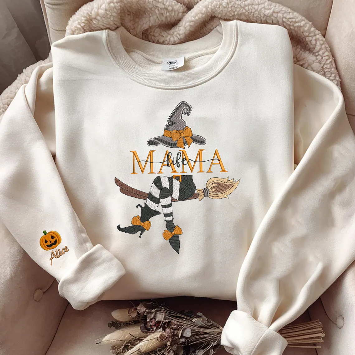 Halloween Personalized Embroidered Witches Life Hoodie Sweatshirt T-Shirt