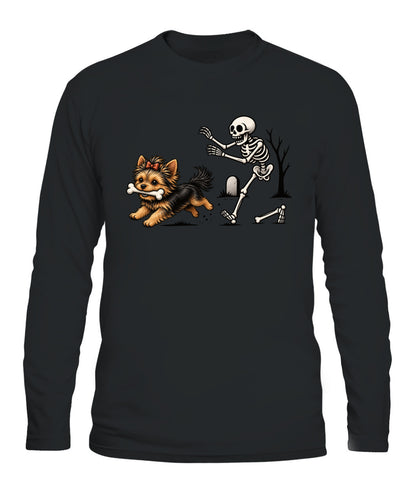 Halloween Dog & Skeleton Printed Graphic Sweatshirt T-Shirt