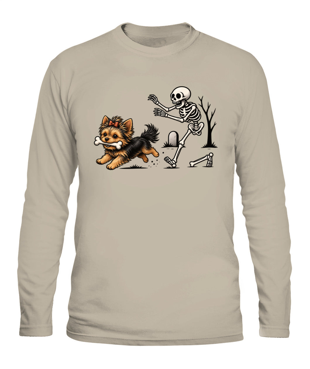 Halloween Dog & Skeleton Printed Graphic Sweatshirt T-Shirt