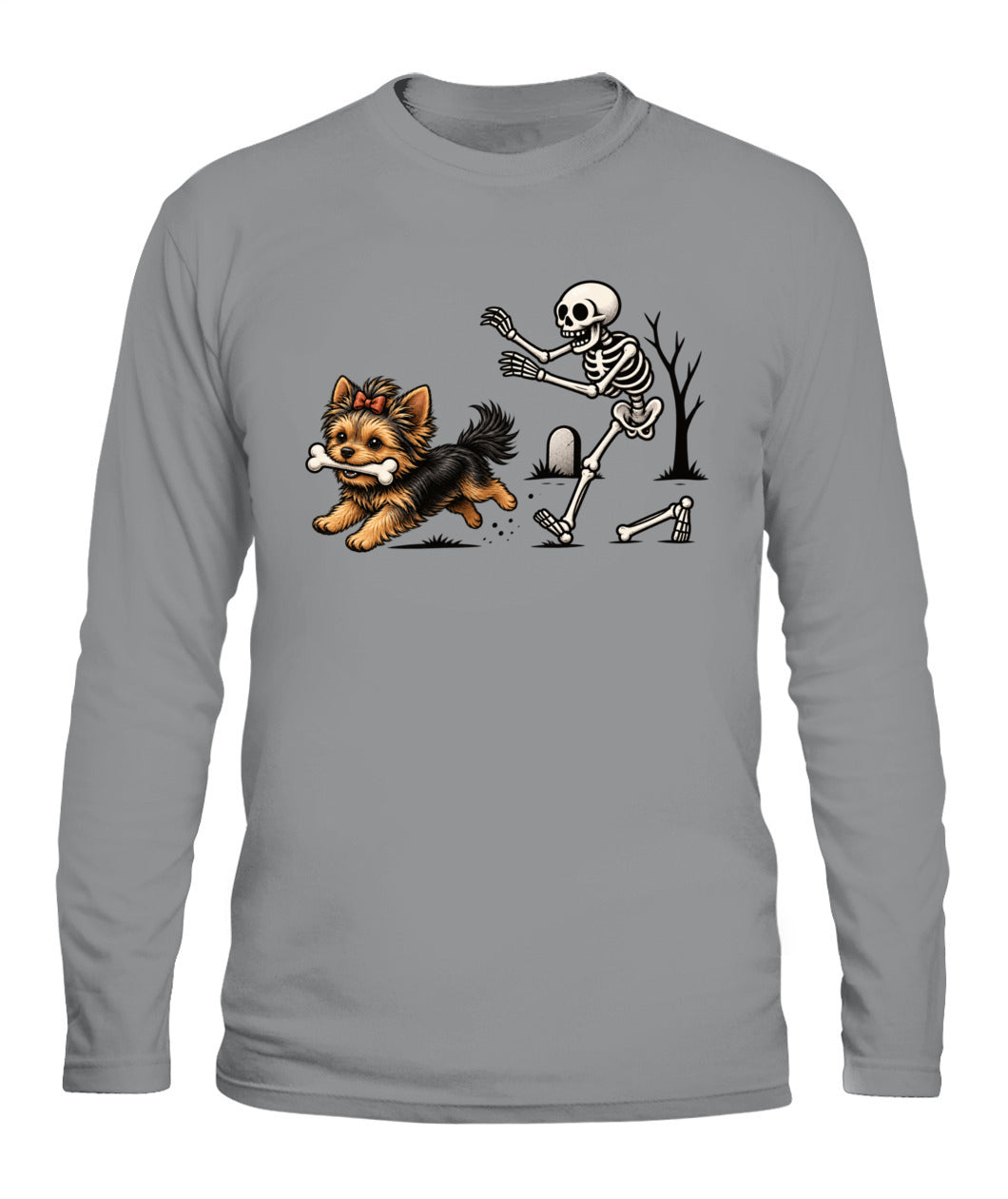 Halloween Dog & Skeleton Printed Graphic Sweatshirt T-Shirt