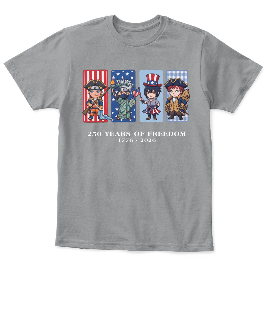 Naruto 250 Years of Freedom 1776–2026 Patriotic Printed Graphic Hoodie Sweatshirt T-Shirt