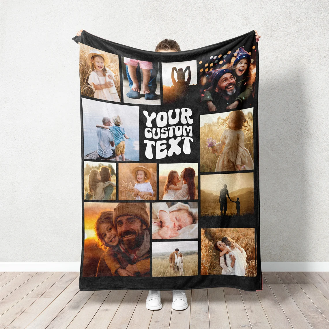 Personalized Family Mom Dad Photo Soft Blanket