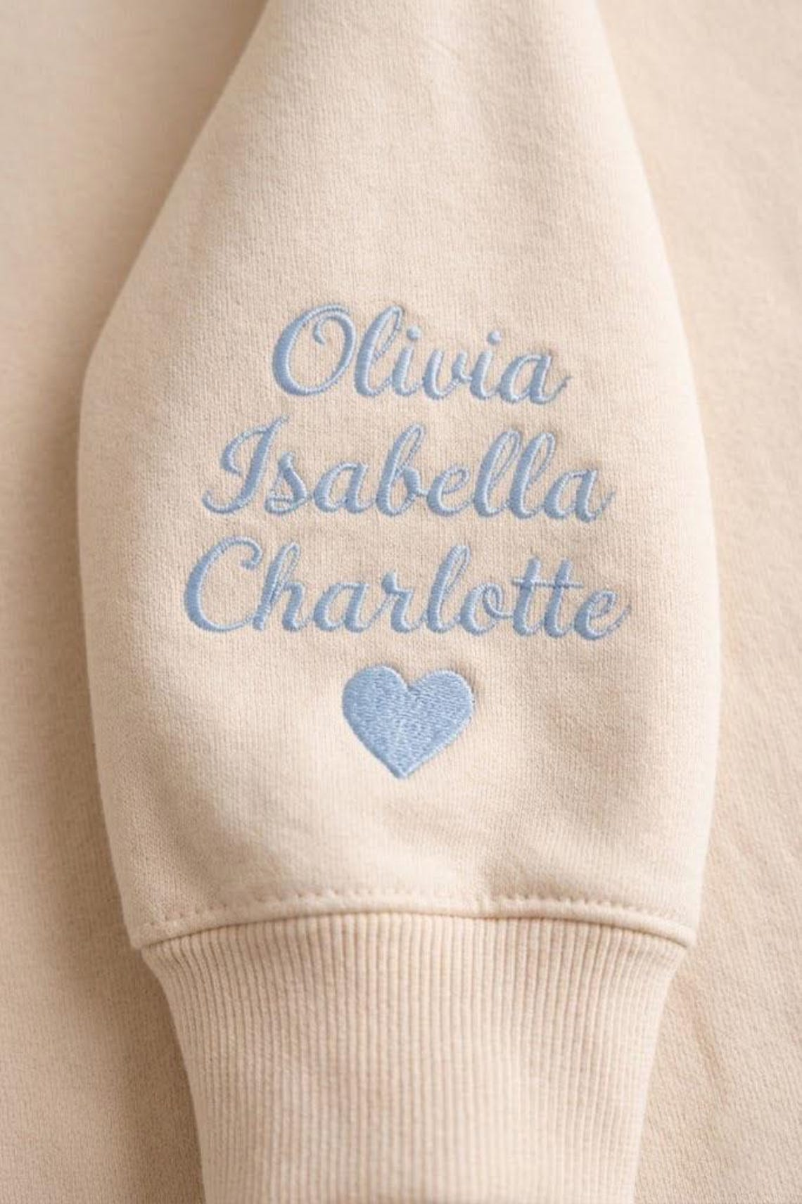 Embroidered Mother's Day EST Custom Text And Fabric Color With Kid's Names On Sleeve Hoodie Sweatshirt T-Shirt